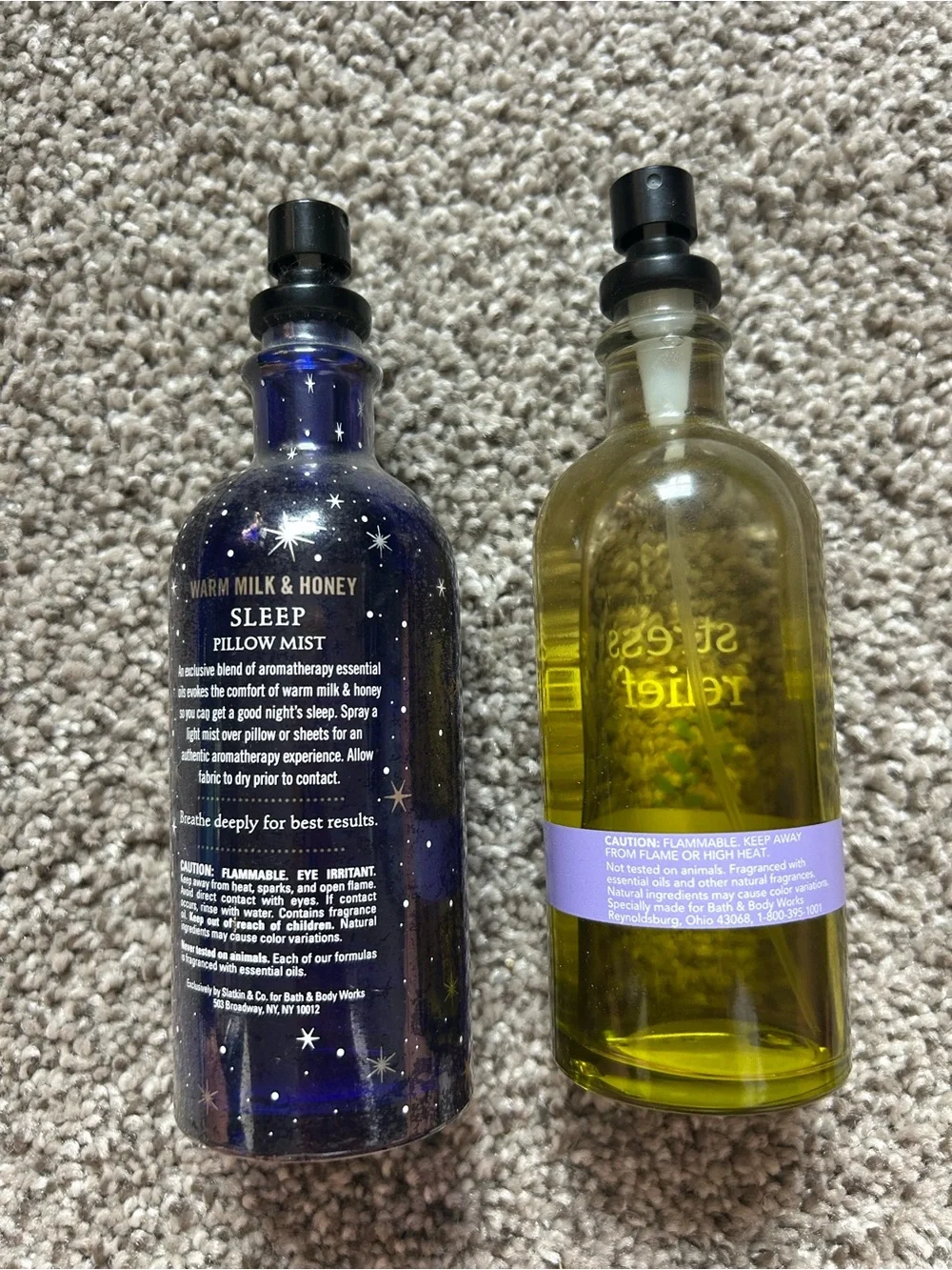 Bath & Body Works Pillow Mist - Warm Milk & Honey and stress relief Vanilla